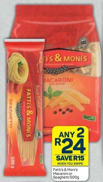 Fatti's & Moni's Macaroni or Spaghetti 2 x 500g