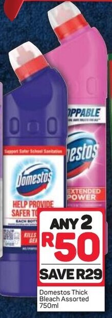 Pick n Pay Domestos Thick Bleach Assorted 2 x 750ml offer