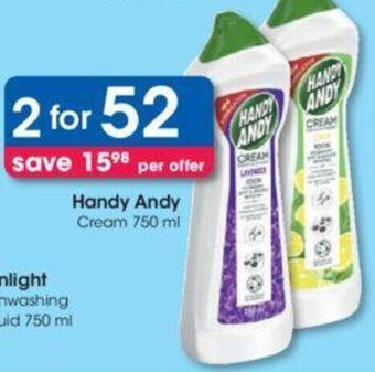 Clicks Handy Andy Cream 2 x 750ml offer