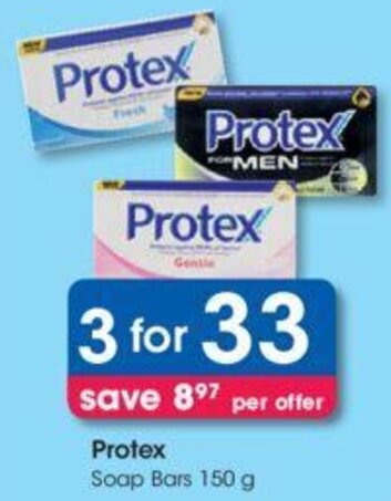 Protex Soap Bars 3 x 150g offer at Clicks