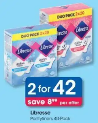 Clicks Libresse Pantyliners 2 x 40-pack offer
