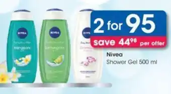 Clicks Nivea Shower Gel 2 x 500ml offer