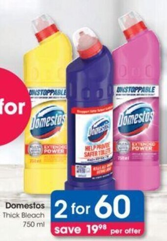 Domestos Thick Bleach 2 x 750ml