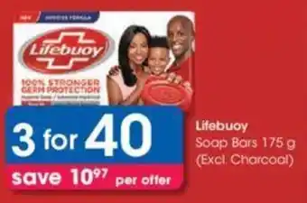 Clicks Lifebuoy Soap Bars 3 x 175g offer