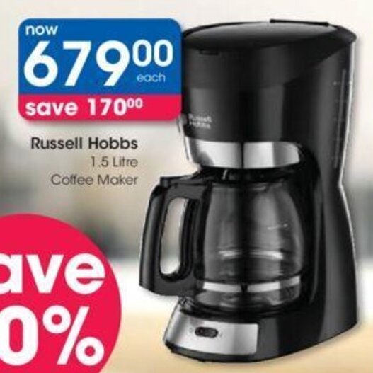 Russell Hobbs 1.5 Litre Coffee Maker offer at Clicks