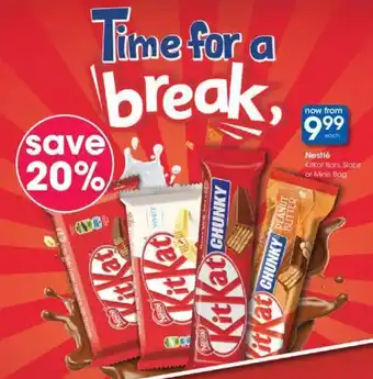 Clicks Nestlé KitKat Bars, Slabs or Minis Bag offer