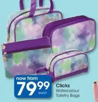 Clicks Watercolour Toiletry Bags