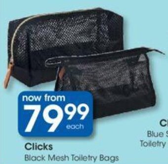 Clicks Clicks Black Mesh Toiletry Bags offer