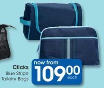 Clicks Clicks Blue Stripe Toiletry Bags offer