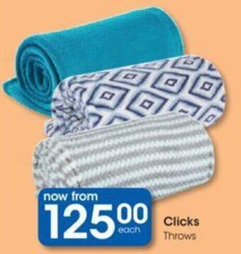 Clicks Clicks Throws offer