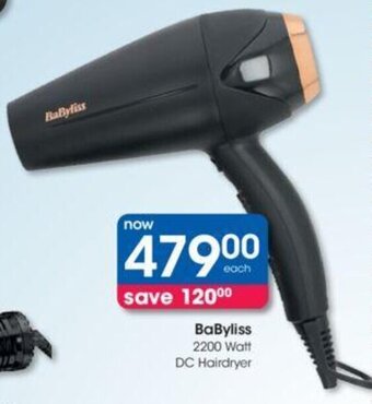 BaByliss 2200 Watt DC Hairdryer
