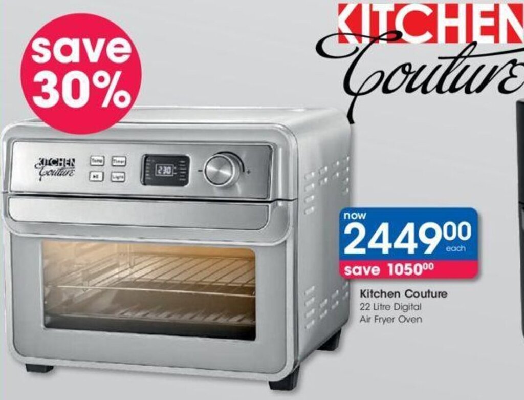 Kitchen Couture 22 Litre Digital Air Fryer Oven offer at Clicks