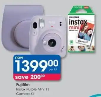 Clicks Fujifilm Instax Purple Mini 11 Camera Kit offer