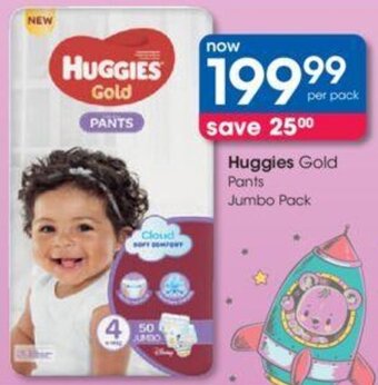 Clicks Huggies Gold Pants Jumbo Pack offer
