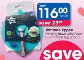 Tommee Tippee Feeding Bowls with Travel Lid and Feeding Spoon