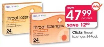 Clicks Clicks Throat Lozenges 24-pack offer
