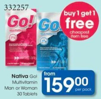 Nativa Go! Multivitamin Man or Woman 30 Tablets