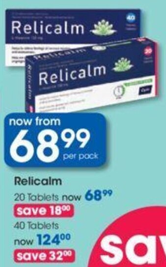Clicks Relicalm 20 Tablets offer