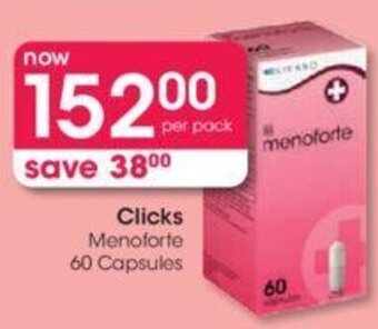 Clicks Clicks Menoforte 60 Capsules offer
