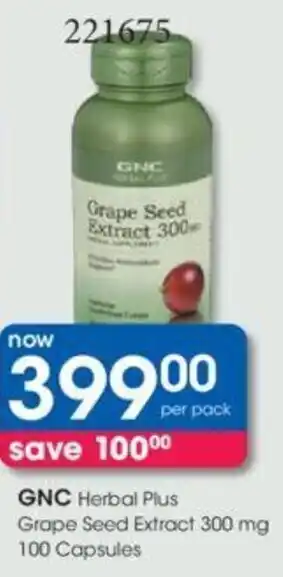 GNC Herbal Plus Grape Seed Extract 300mg 100 Capsules