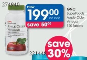 GNC SuperFoods Apple Cider Vinegar 120 Tablets