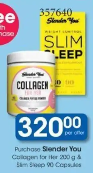 Clicks Purchase Slender You Collagen for Her 200g & Slim Sleep 90 Capsules offer