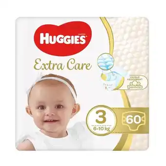 Woolworths Huggies extra care size 3 (6 – 10 kg) nappies 60 pk offer