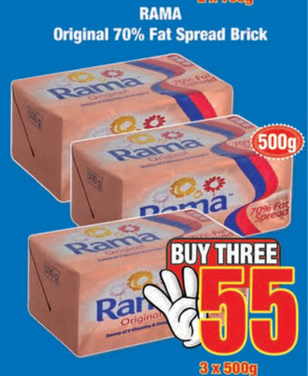 Boxer RAMA Original 70% Fat Spread Brick 3x500g offer