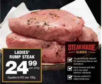 Checkers Ladies' Rump steak offer