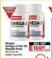 Dis-Chem Biogen Omega 3 Fish Oil Banded Pack (90+90 Softgel Capsule)s-Per Pack offer