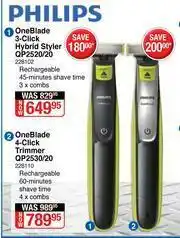 Dis-Chem Philips OneBlade 3 Click Hybrid Styler QP2520/ 20 offer