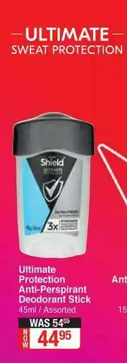 Dis-Chem Shield Ultimate Protection Anti Perspirant Deodorant Stick Assorted-45ml offer
