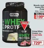 Primal Whey Protein 3kg Plus Free 900g Assorted