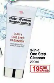 Dis-Chem Nutri Women Dermaceutics 3 In 1 One Step Cleanser-200ml Each offer