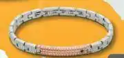 Edgars TSAR S/Steel Ribbed Pattern Bracelet With Black CZ-Each offer