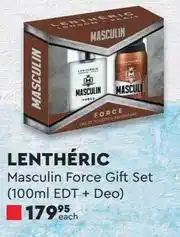 Lentheric Masculin Force Gift Set (100ml EDT + Deo)-Each