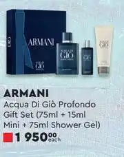 Edgars Armani Acqua Di Gib Profondo Gift Set-Each offer