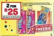 Pick n Pay Blue Ribbon Sliced White Bread-For 2 x 700g offer