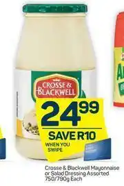 Pick n Pay Crosse & Blackwell Mayonnaise Or Salad dressing (Assorted)-750/790g Each offer