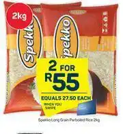 Pick n Pay Spekko Long Grain Parboiled Rice-For 2 x 2Kg offer