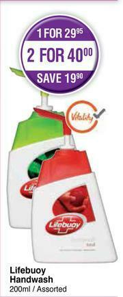 Dis-Chem Lifebuoy Handwash (Assorted)-200ml offer