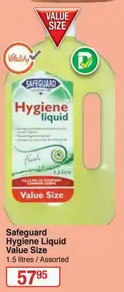Dis-Chem Safeguard Hygiene Liquid Value Size (Assorted)-1.5Ltr offer