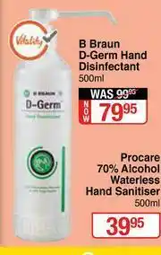 Dis-Chem B Braun D-Germ Hand Disinfectant-500ml offer
