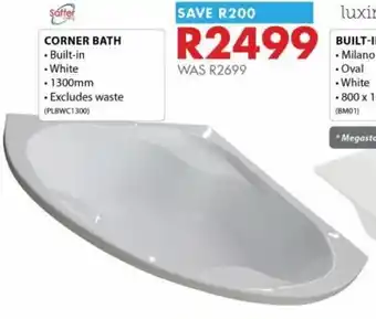 Chamberlain Saffer Corner Bath 1300mm offer