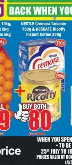 Boxer Nescafé coffee + creamer offer