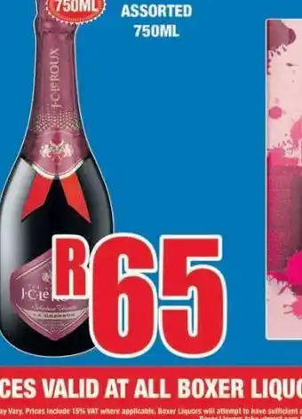 Boxer Liquors J.c. le roux sparkling wine offer