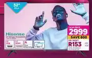 Game Hisense 32" hd smart tv (32a6000) offer