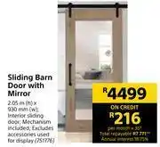 Builders Warehouse Sliding barn door with mirror-2.05m (h) x 930mm (w) each offer