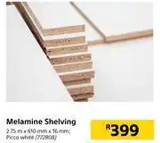 Melamine shelving 2.75m x 610mm x 16mm