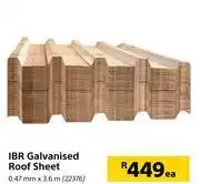Builders Warehouse Ibr galvanised roof sheet 0.47 mm x 3.6 m-each offer